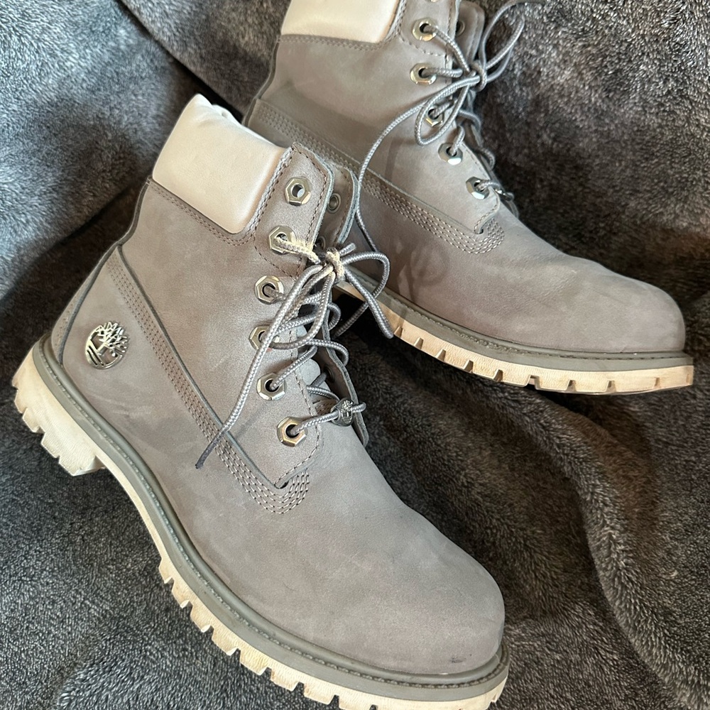 Timberland Gray Waterproof Boots with Padded Collar